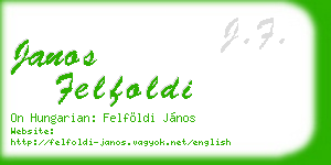 janos felfoldi business card
